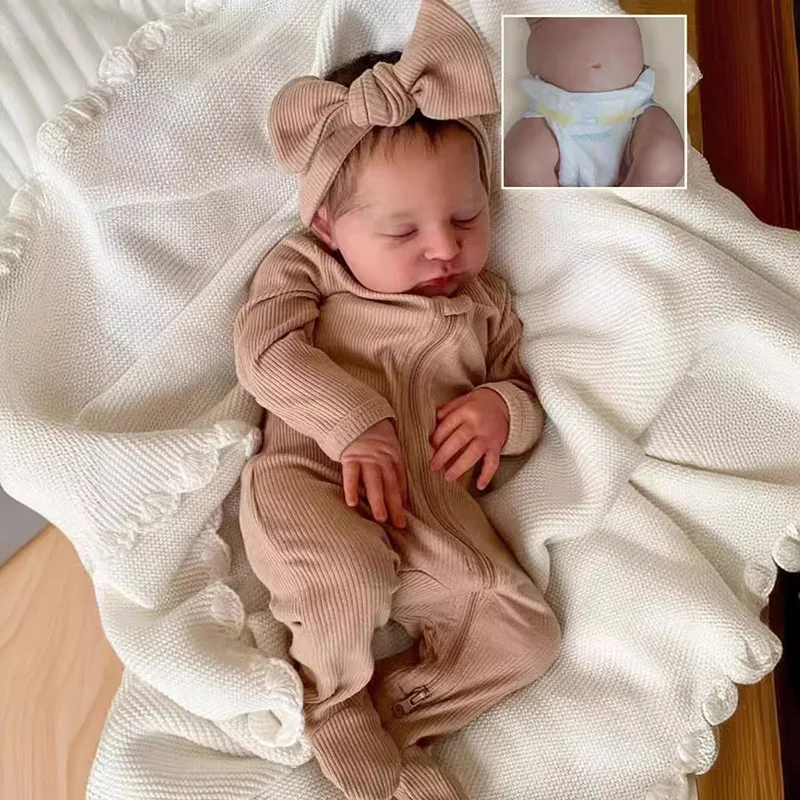 Kids Toys New Born - 49CM Vinyl Baby Doll Reborn Laura