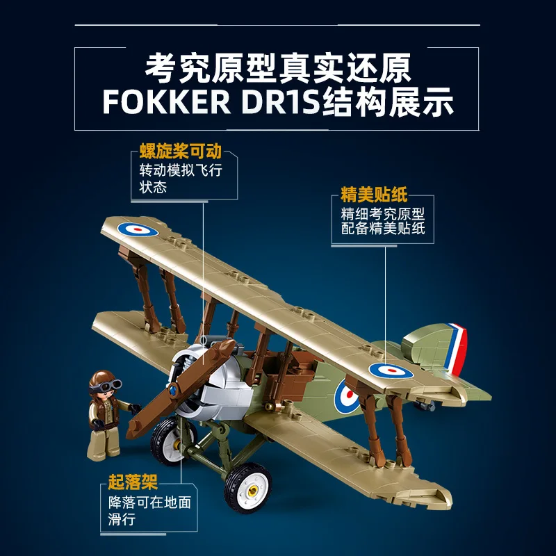 Military WW1 UK F. 1 Biplane S - Kids Toys Uk recension och pris