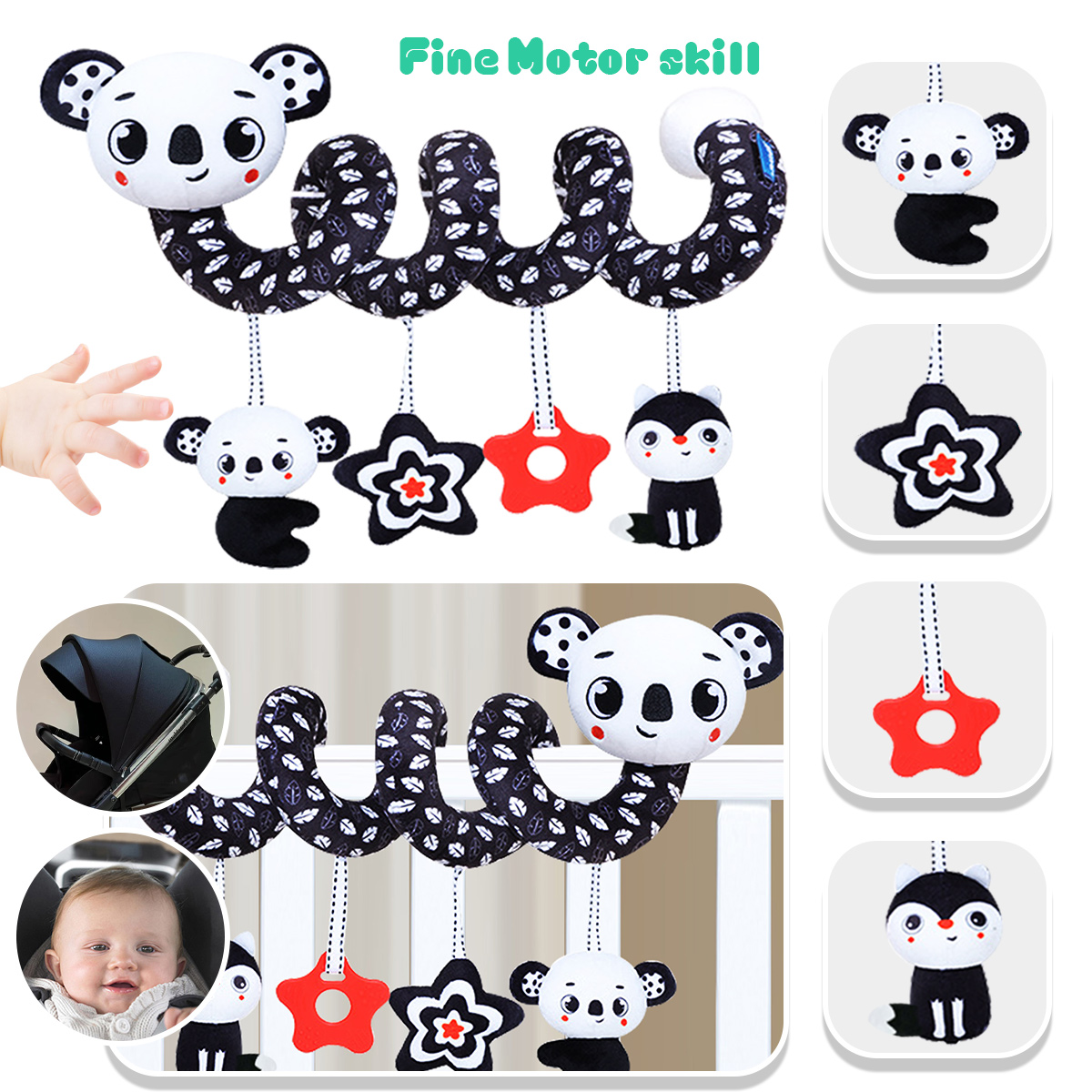 Spiral Plush Toys, Black White - Kids Toys New Born recension och pris