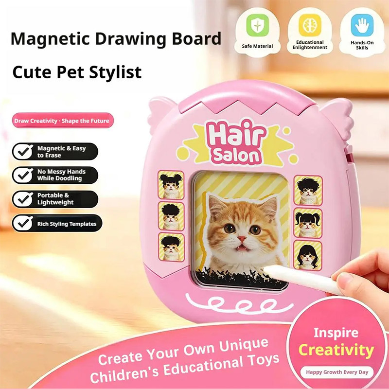 Diy Cat Hairstyle Magnetic Toy - Magnetic Drawing Board recension och pris