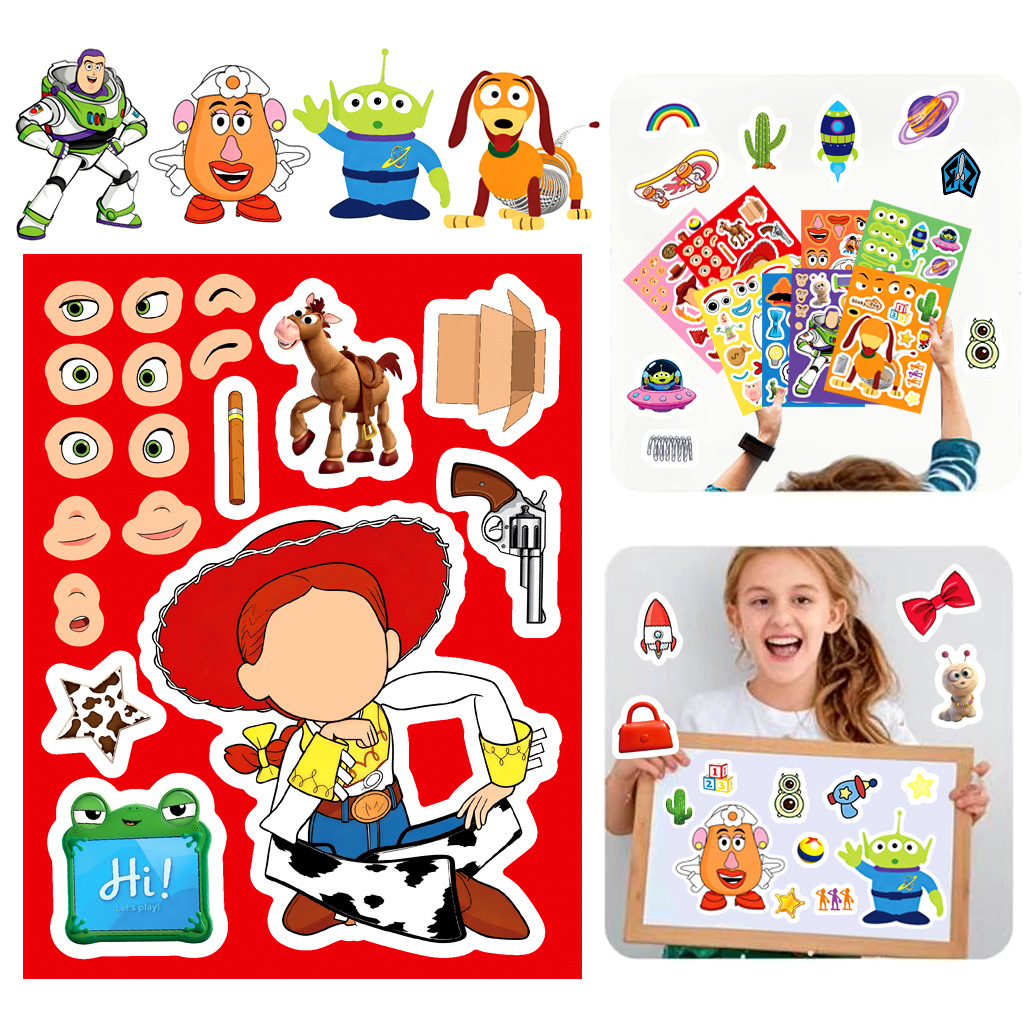 8/16Sheets Make a Face Cartoon - Kids Toys Idea recension och pris