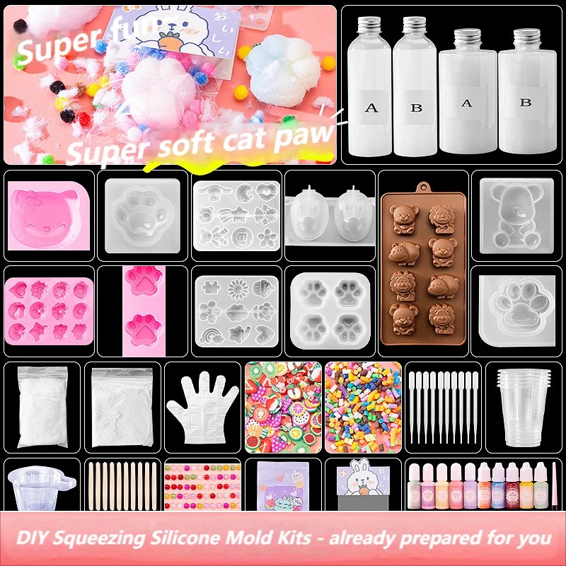 Liquid Silicone Cat Paw Rabbit - Slime Making Kit recension och pris
