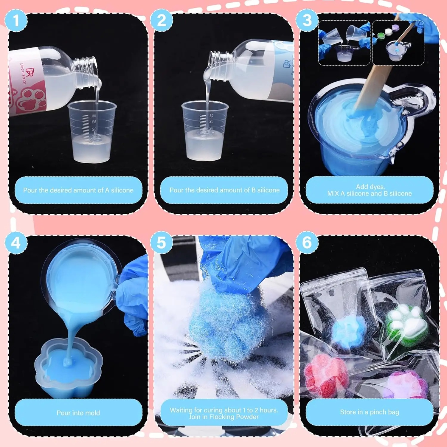 Liquid Silicone Cat Paw Rabbit - Slime Making Kit recension och pris