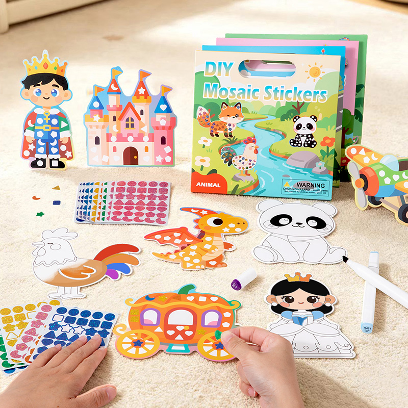 2-in-1 DIY Mosaic Sticker & Co - Dinosaur Figurine Set recension och pris