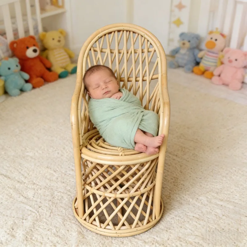 1pc Rattan Wood Handmade Woven - Kids Toys New Born recension och pris